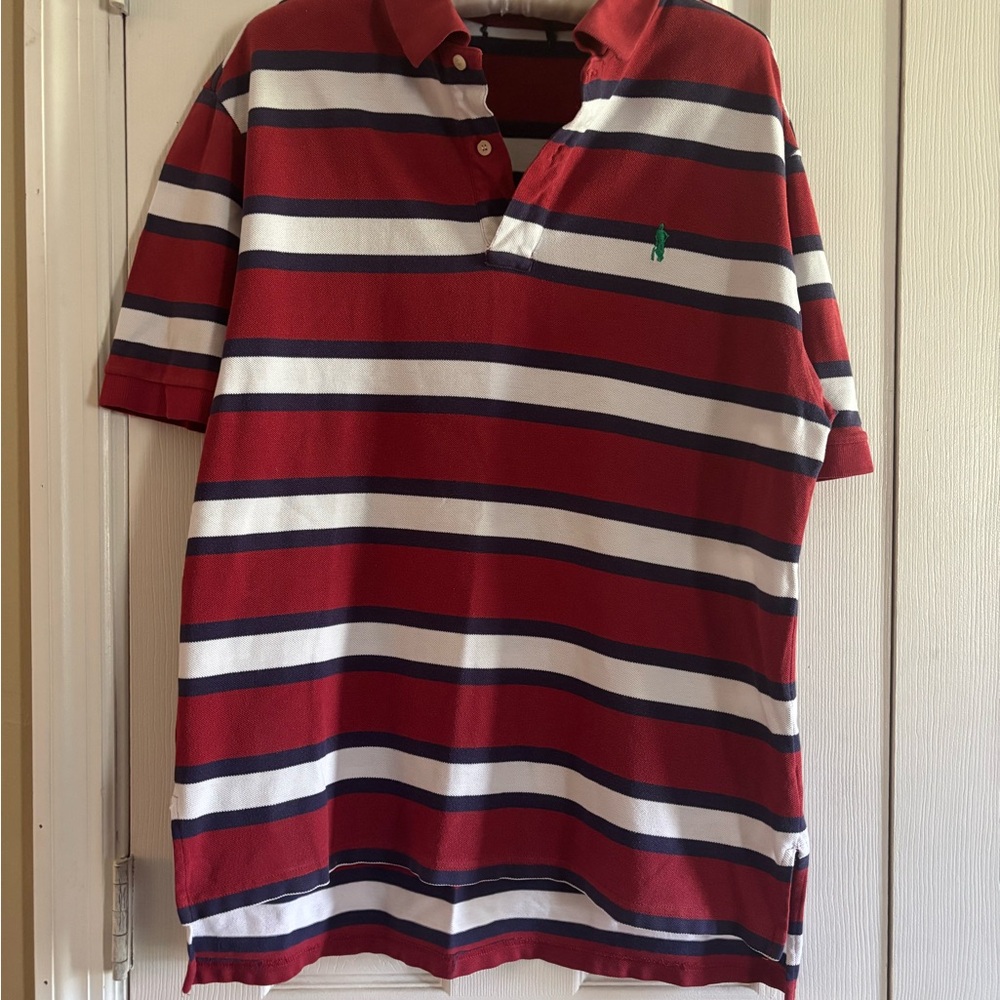 Polo by Ralph Lauren Red, White & Navy Striped Polo